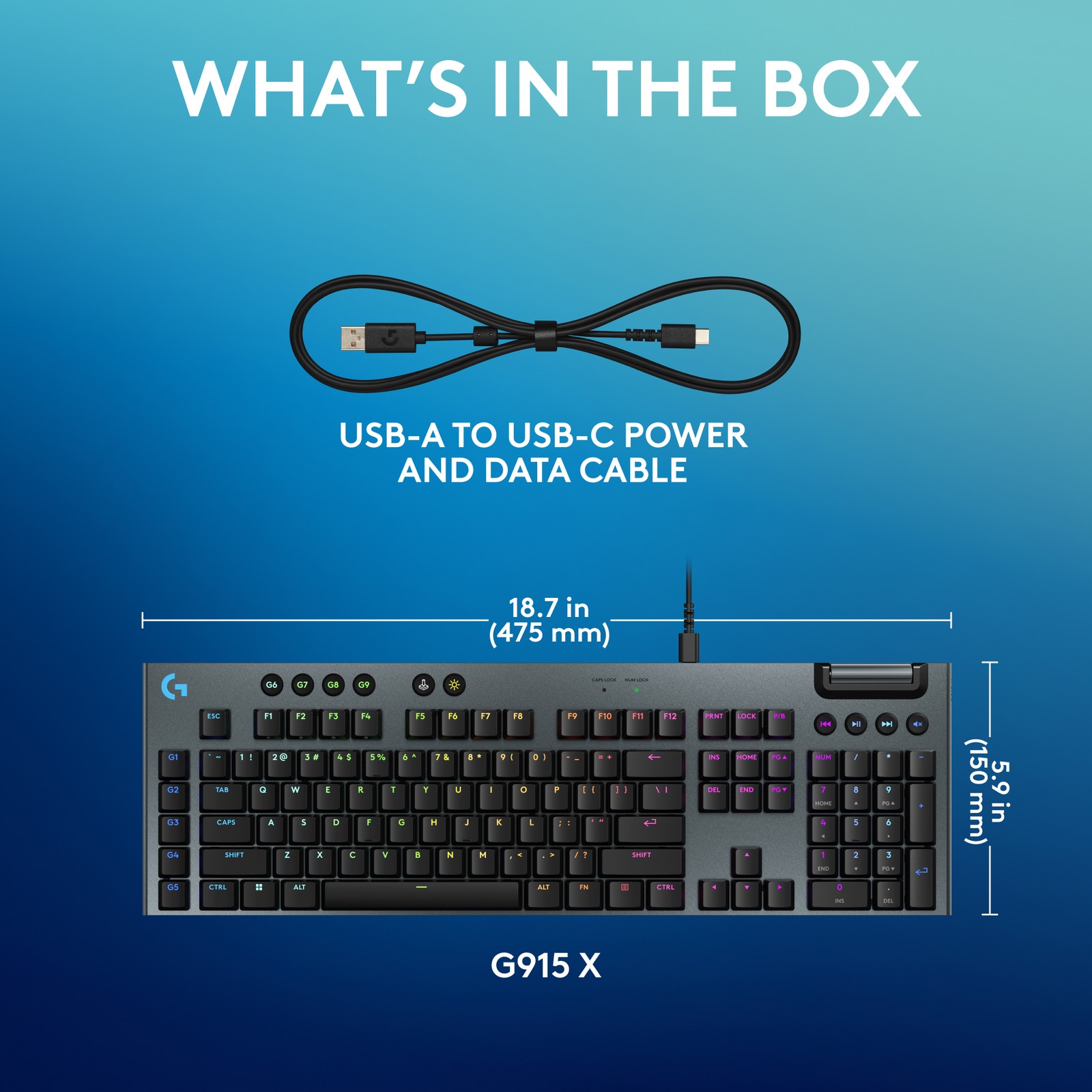 Logitech G915 X Low-Profile Wired Mechanical Gaming Keyboard – 920-012937