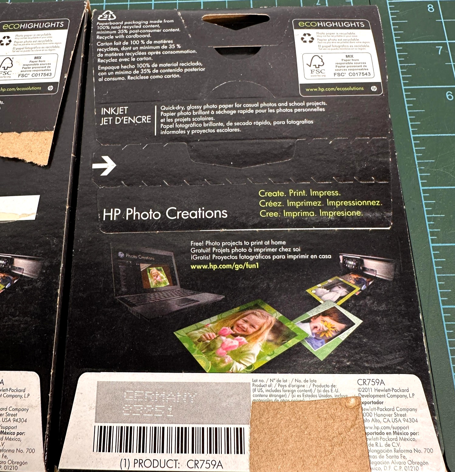 HP Everyday Photo Paper 4×6 Glossy White 100 Sheets CR759A Lot of 3 Inkjet 200g