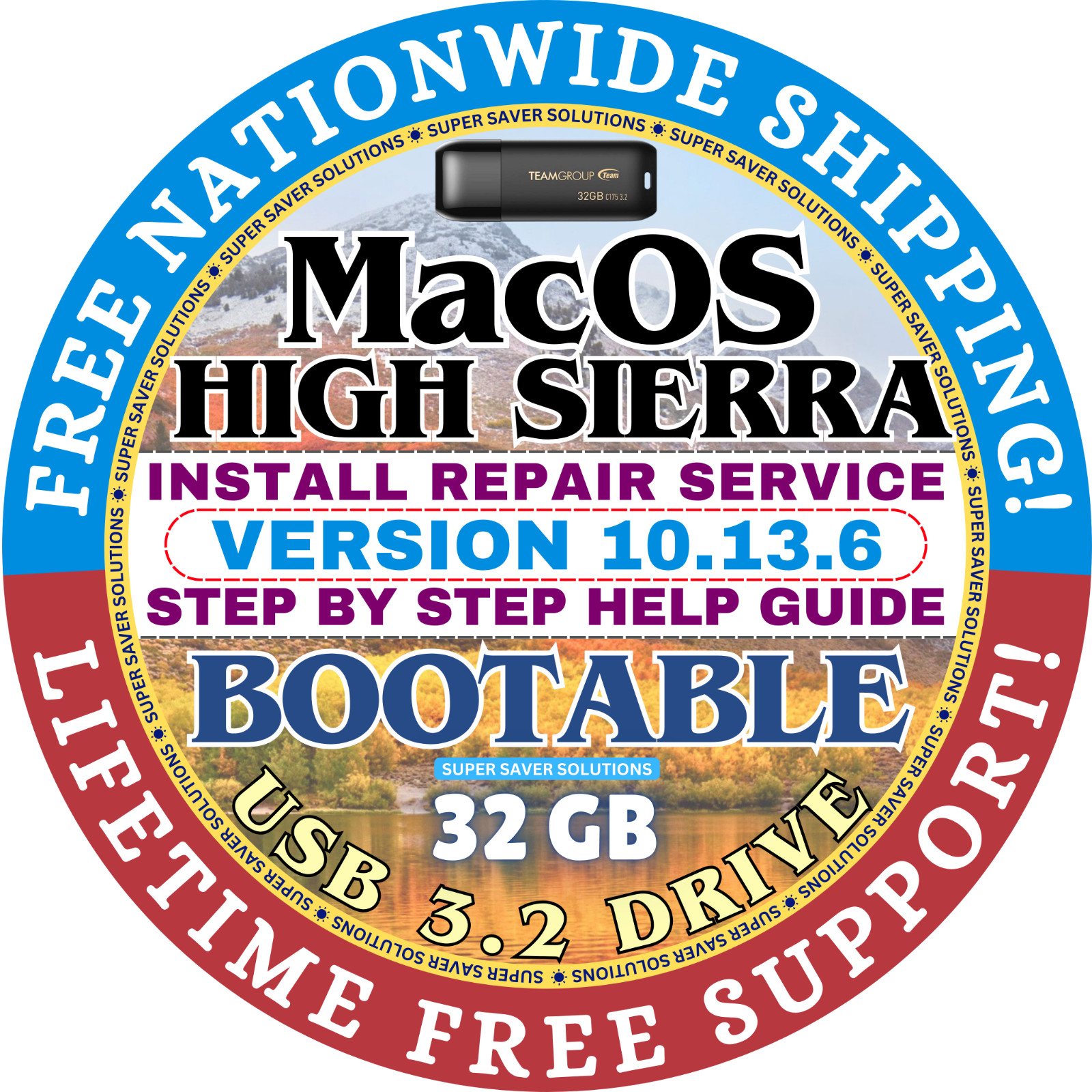 Bootable USB Install Service MacOS HIGH SIERRA 10.13.6 Restore Repair Help Guide