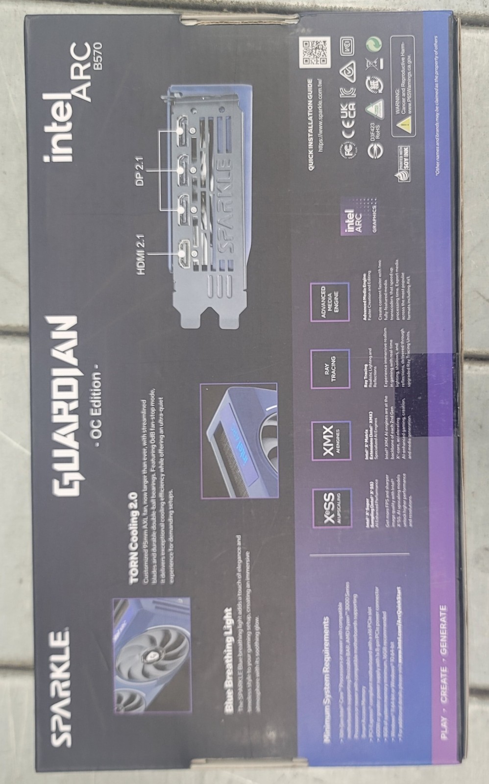 Sparkle Intel Arc B570 Guardian OC Graphics Card 10 GB GDDR6