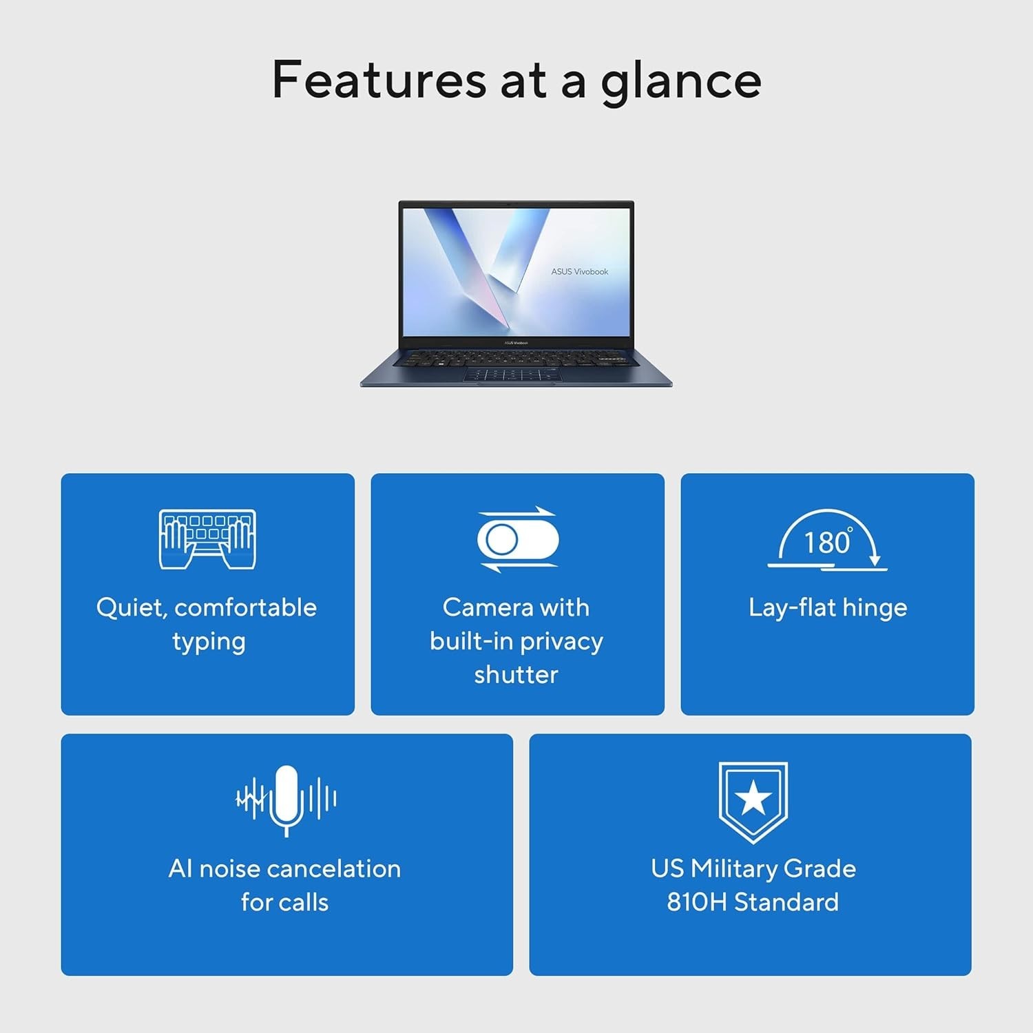 NEW Asus Notebook 14″ Quiet Blue Laptop – Intel Core 5 – 8GB RAM – 256GB SSD