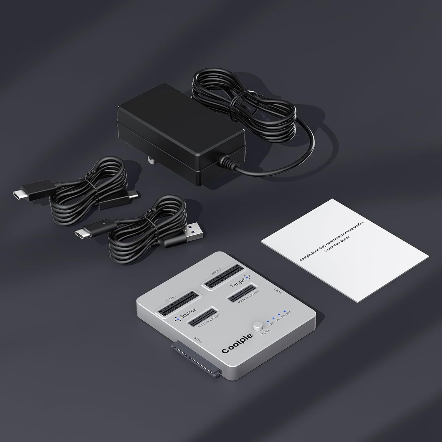 NVME/SATA 3-in-1 SSD Cloner Offline Clone M.2 Cloner fr M.2 NVME/SATA、mSATA、SATA