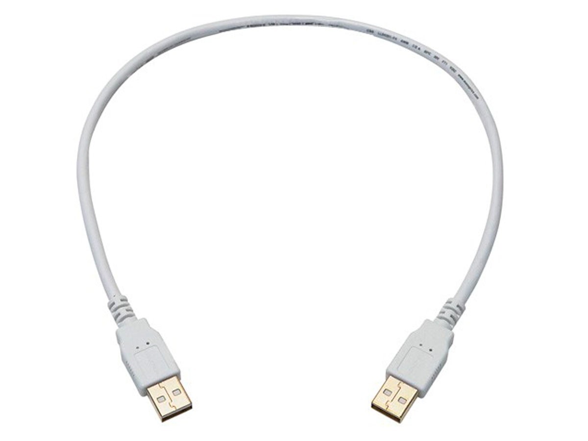 1.5ft USB 2.0 A Male to A Male 28/24AWG Cable (Gold Plated) – WHITE 8609