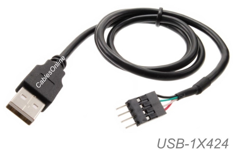 24-inch USB 2.0 A-Male to (1×4) 4-Pin IDC Motherboard Connector Adapter Cable