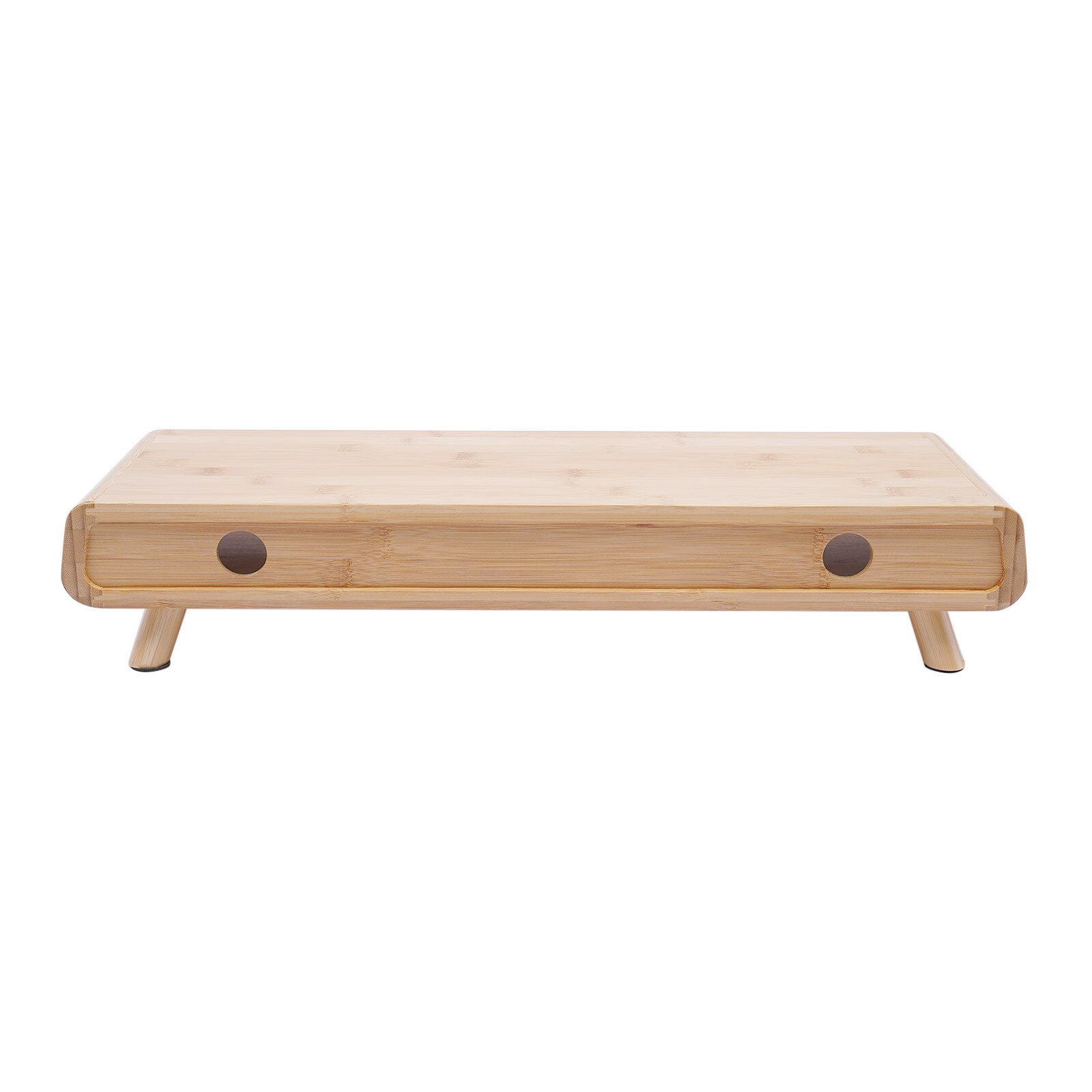 Bamboo Monitor Stand With Drawer & Back Baffle 4.5in Height Riser