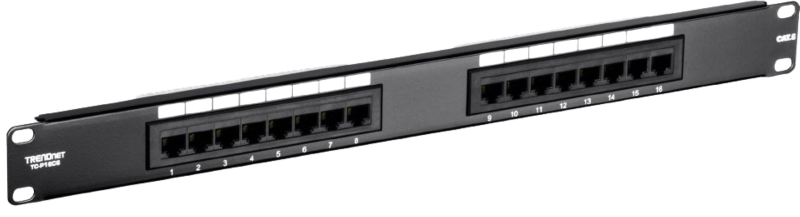 TRENDnet 16 Port Cat6 Gigabit Rack Mount Patch Panel 250MHz NDAA Compliant