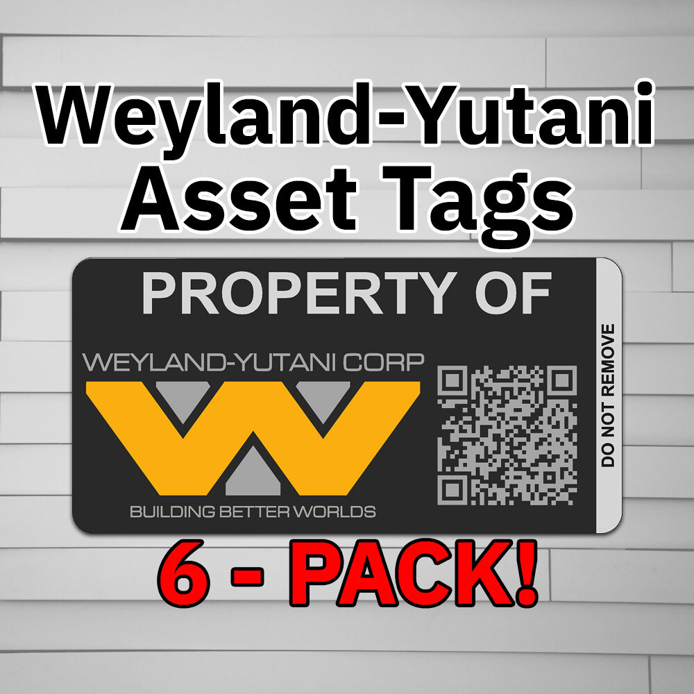 Weyland-Yutani Corp Asset Tags alien weyland (Vinyl Decal Sticker, Car laptop wi