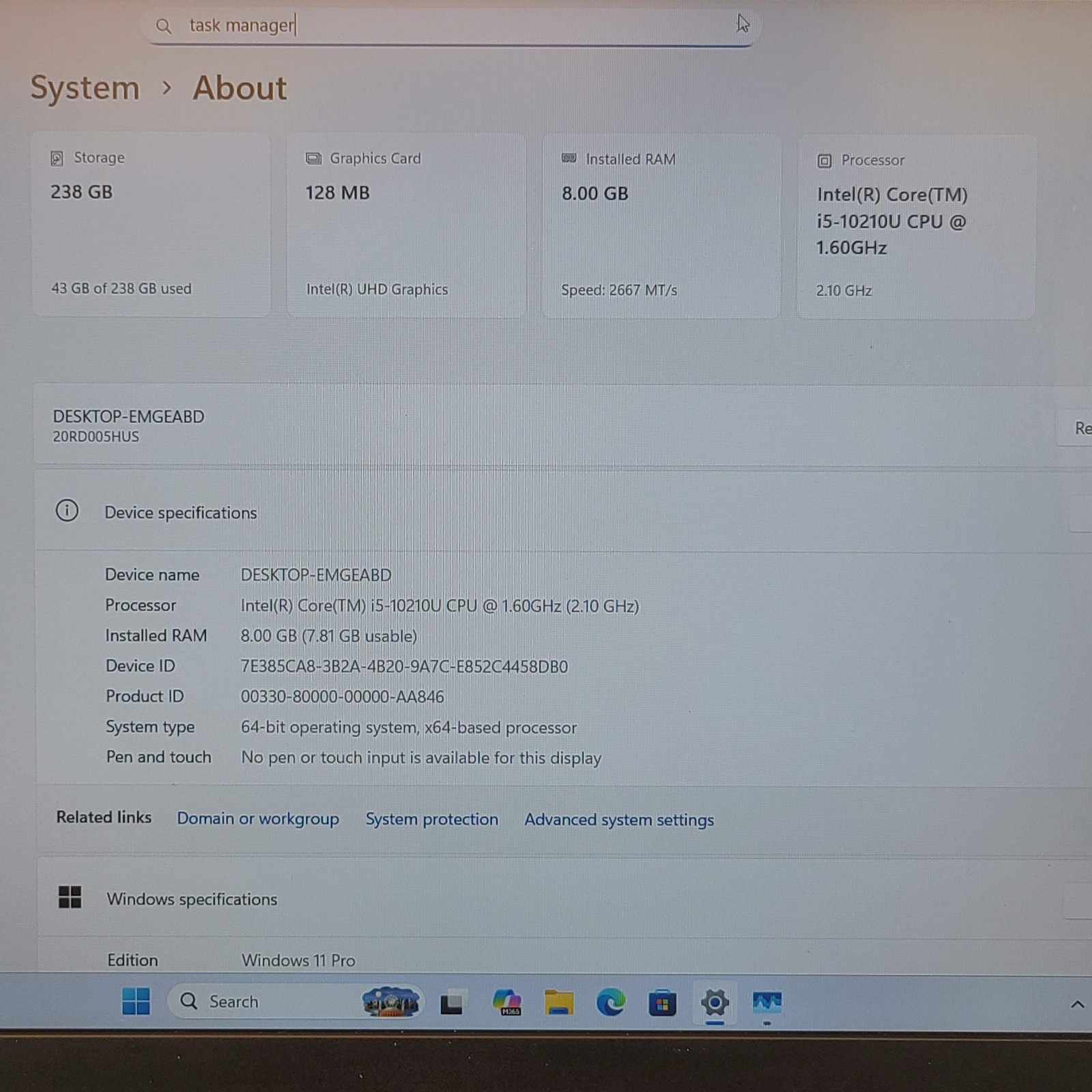 Lenovo ThinkPad E15 Gen 2 EMGEABD 15.6″ i5-10210U 1.6GHz 8GB RAM 256GB SSD