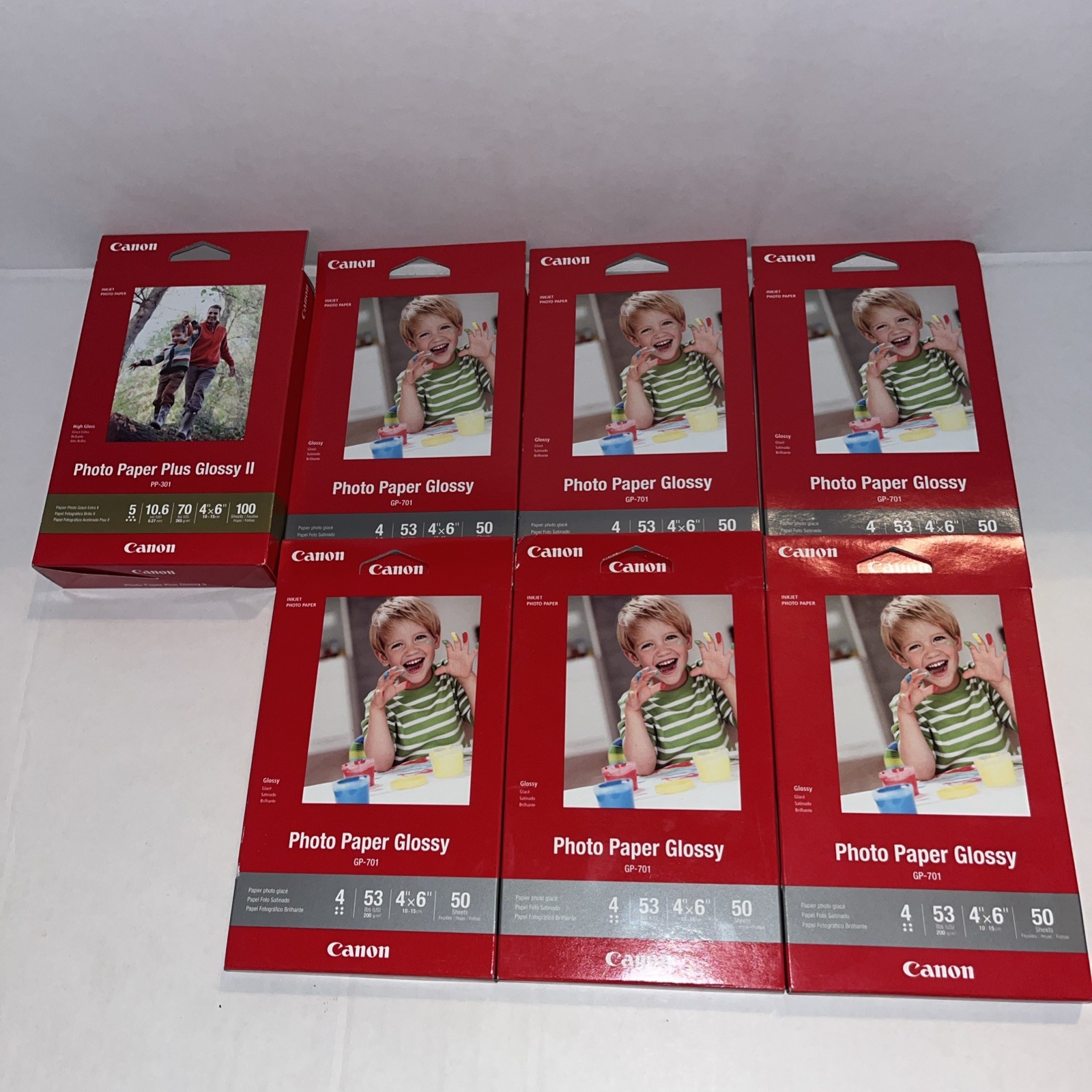Lot of 7 CANON Photo Paper GLOSSY 4″ X 6″ 50 Sheets GP-701 & 100 Sheet NEW!