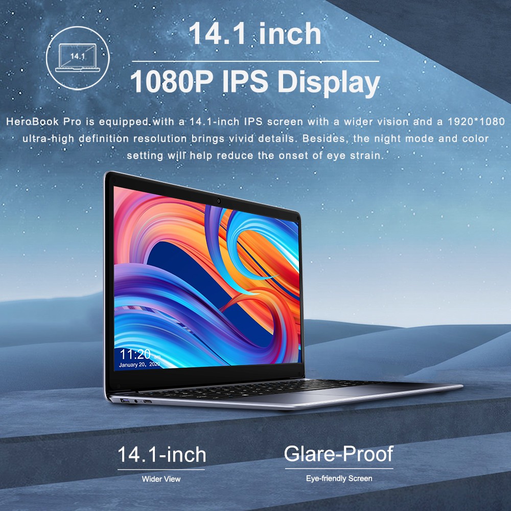 CHUWI 14.1” Laptop- Intel Celeron – 8GB Memory – 256GB SSD – Natural Gray