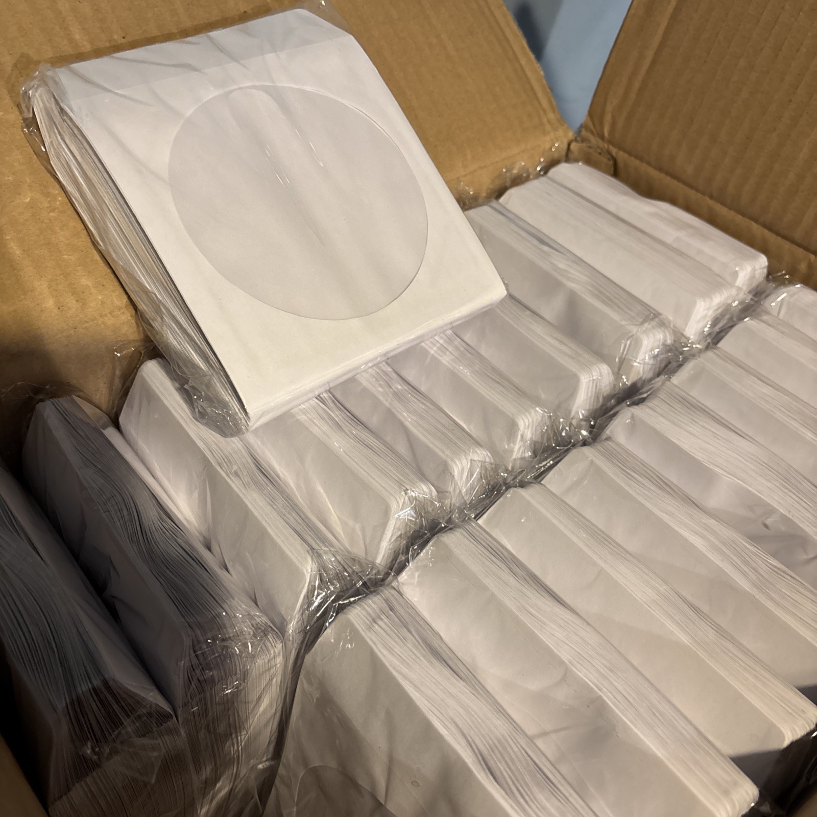 Paper CD/DVD Sleeves with Window & Flap Lot 1900 White NEW