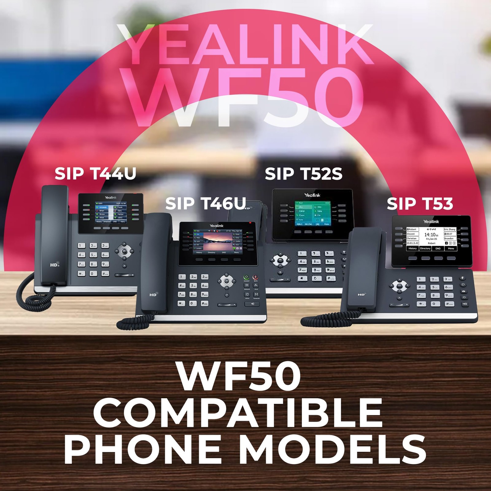 Yealink WF50 V1 USB WiFi Dongle for Desk Phones Only, 1 pack, Black