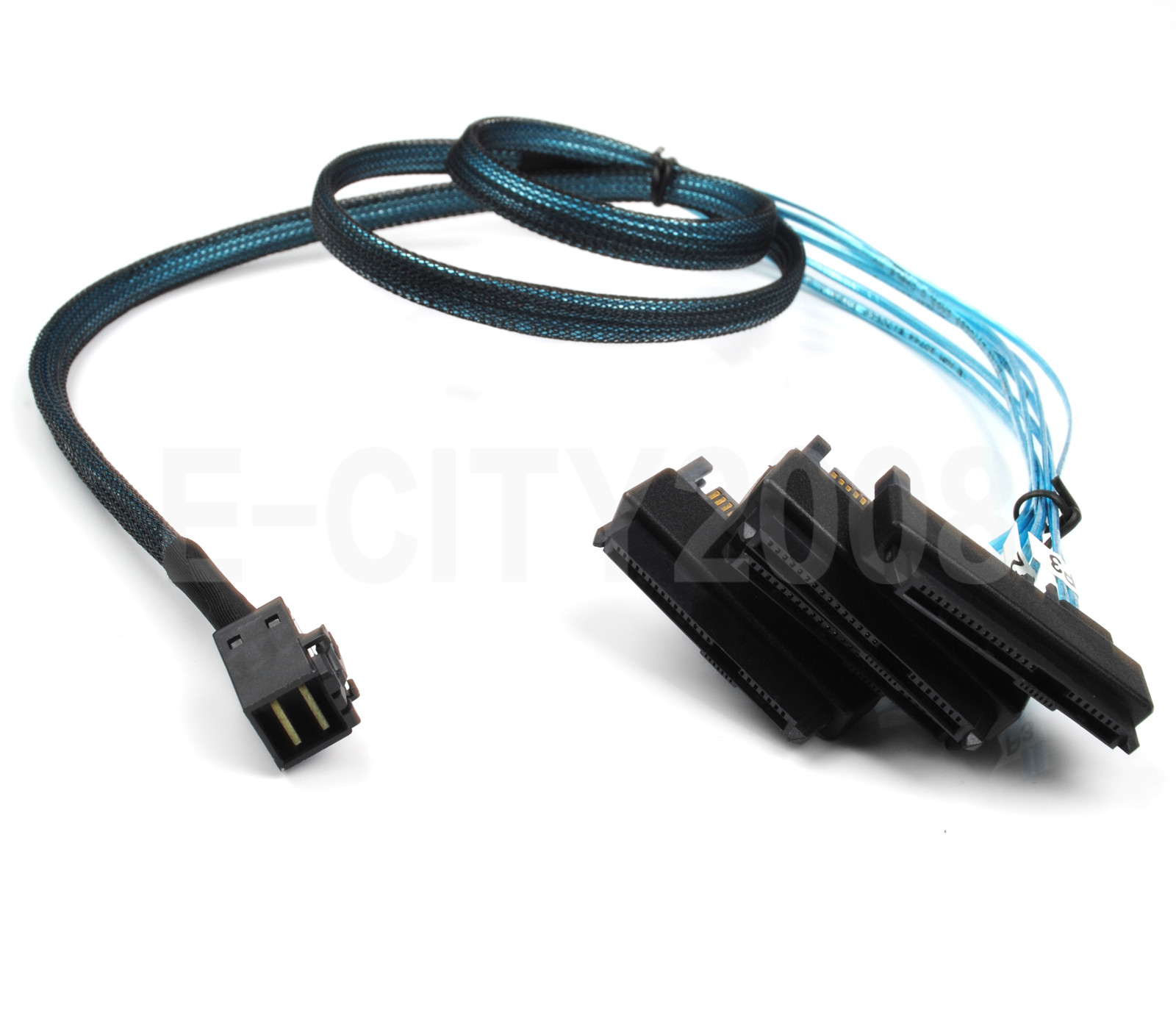 Mini SAS HD SFF-8643 to 4x SFF-8482 Connectors With SAS/SATA Power Cable 1M