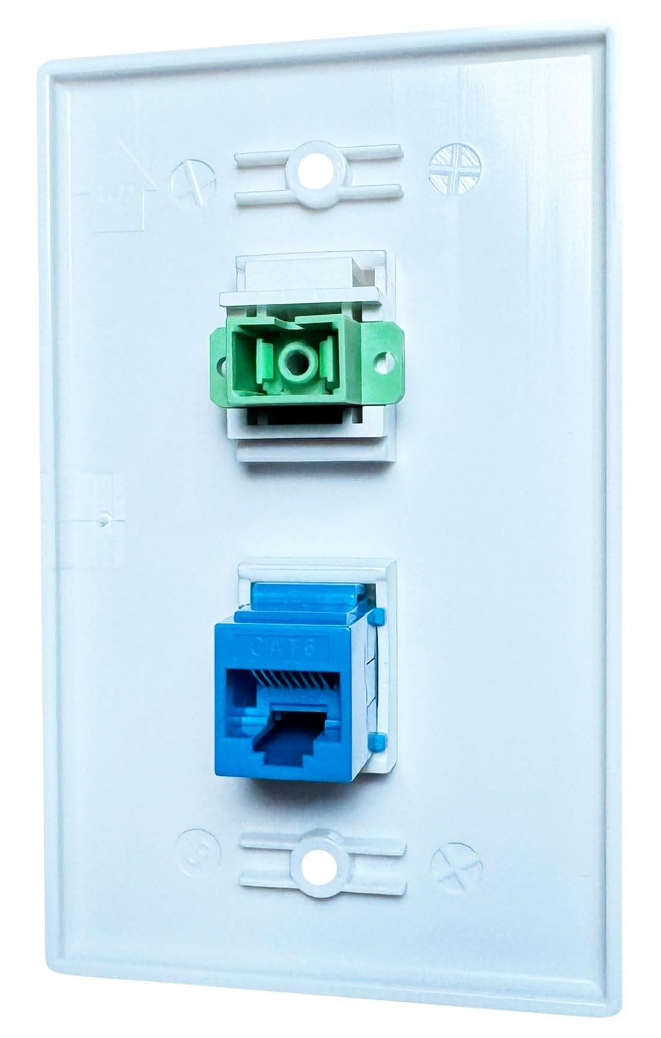 Fiber Optic Wall Plate For SC/APC Simplex Cat6 Ethernet Port Bracket