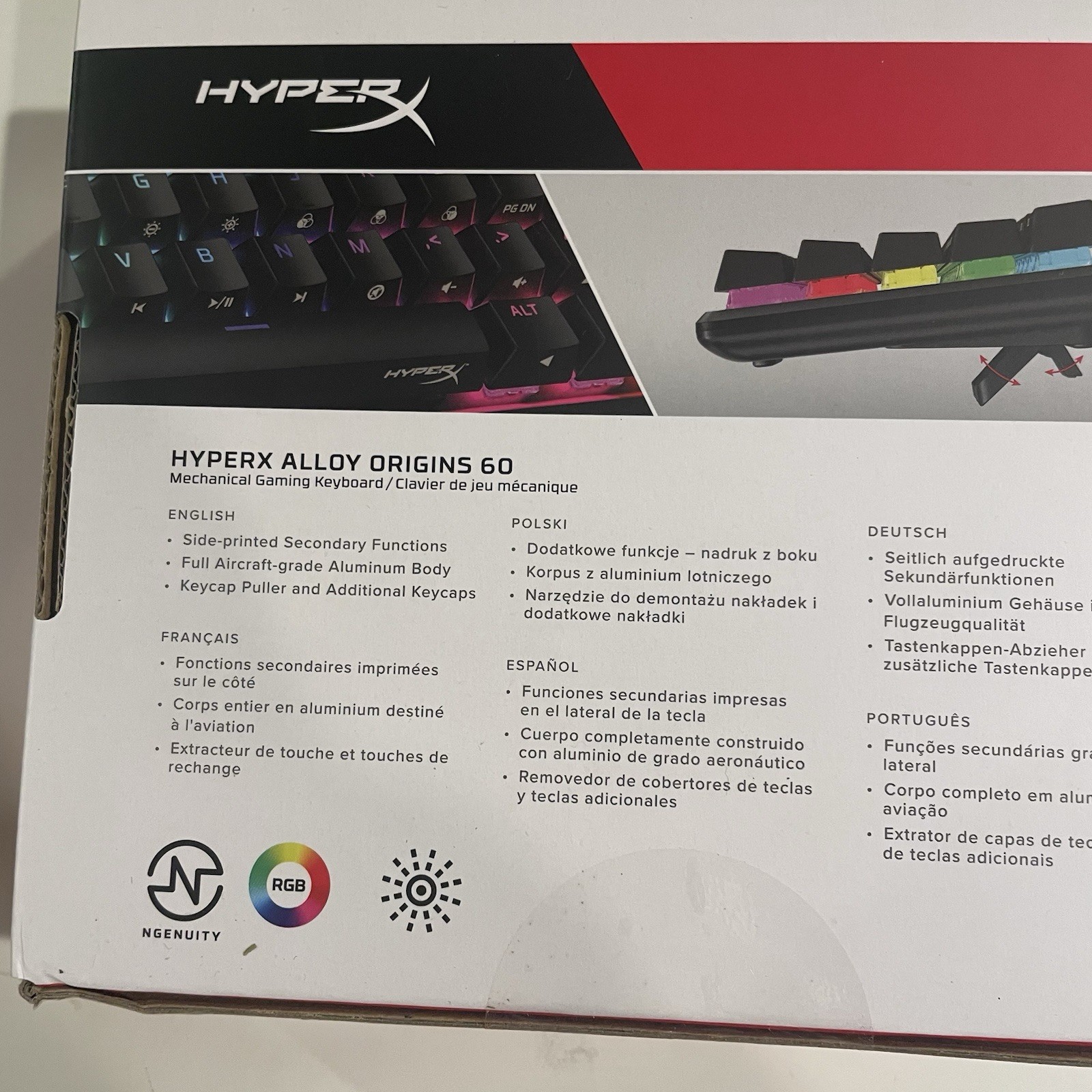 HyperX Alloy Origins 60 Mechanical Gaming Keyboard Red Linear Wired RGB