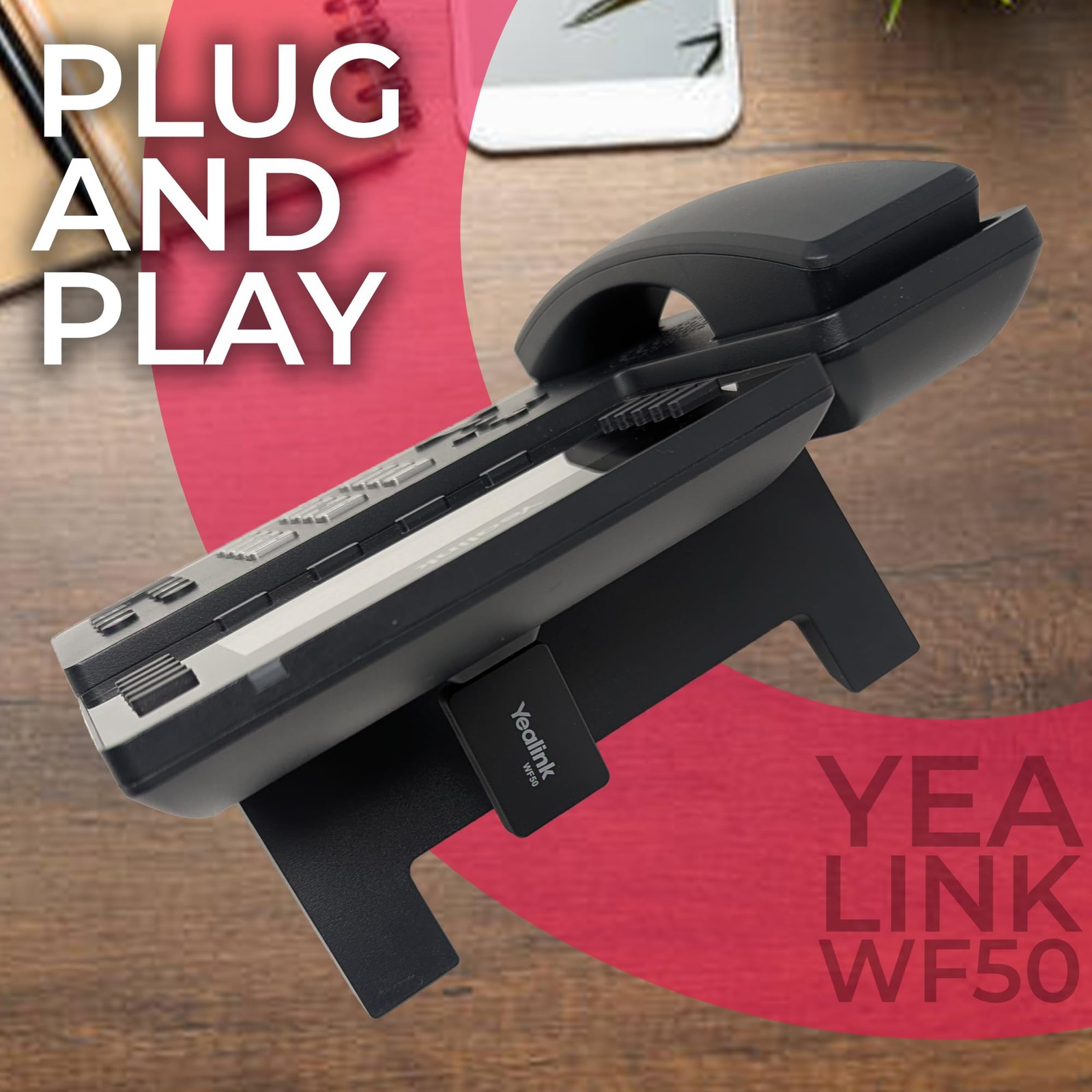 Yealink WF50 V1 USB WiFi Dongle for Desk Phones Only, 1 pack, Black