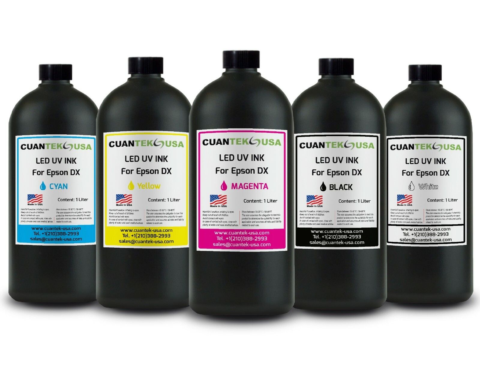 LED Curable UV Ink For Epson L800 i3200 DX5 XP600 Heads Liter Bottle MADE IN USA