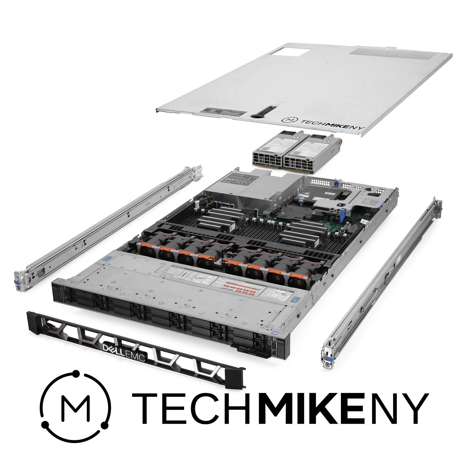 Dell PowerEdge R640 Server 2.10Ghz 48-Core 64GB RAM 3.8TB SSDs +8x Caddies Rails