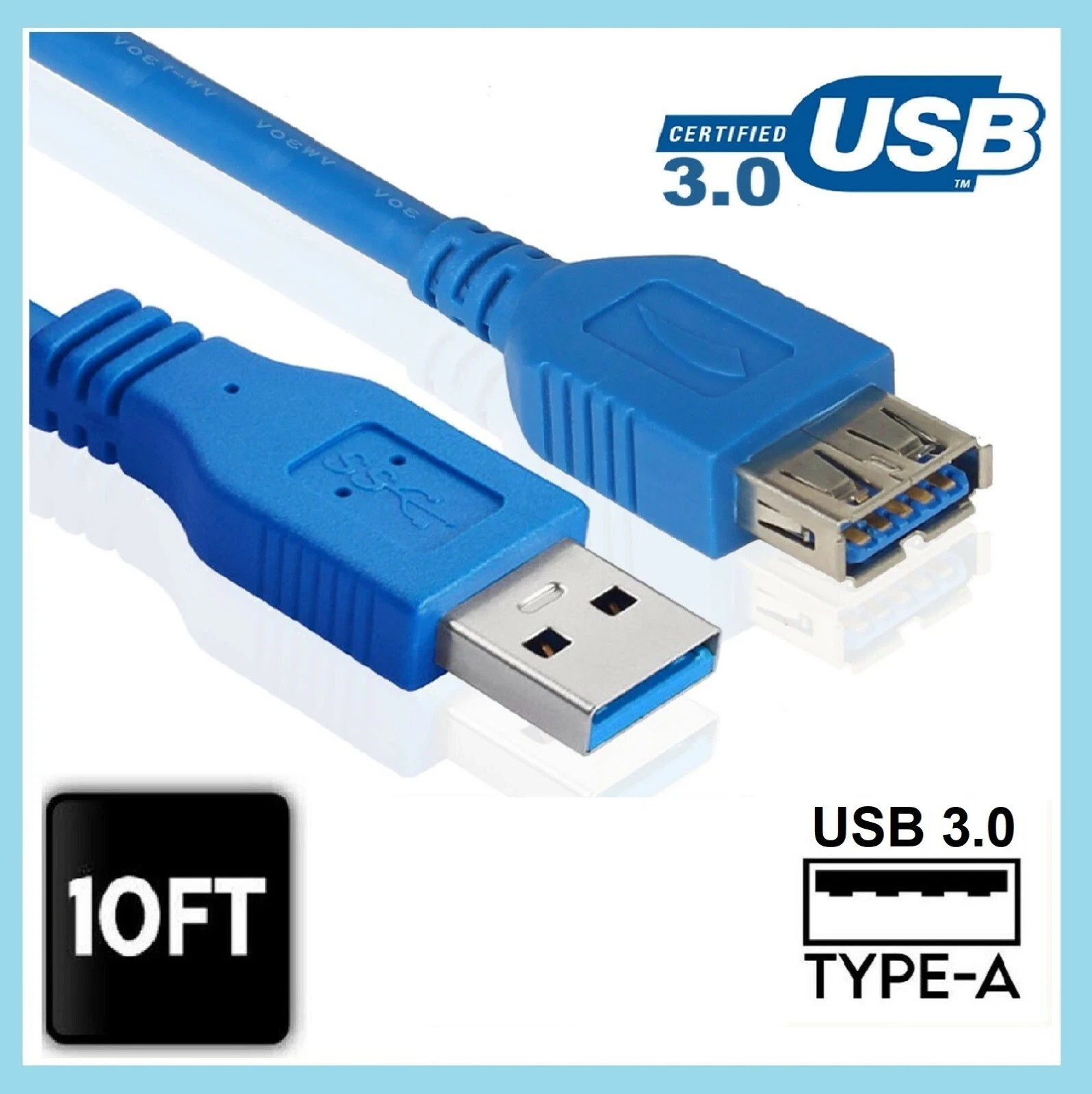 USB 2.0 3.0 Extension Extender Cable Cord USB A Male to Female 1-16FT HIGH SPEED