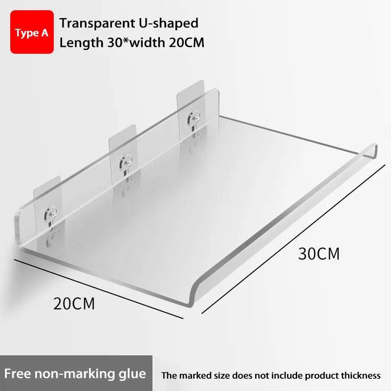 Self Adhesive Storage Shelf Wall-mounted Storage Rack Removable Bathroom Shower