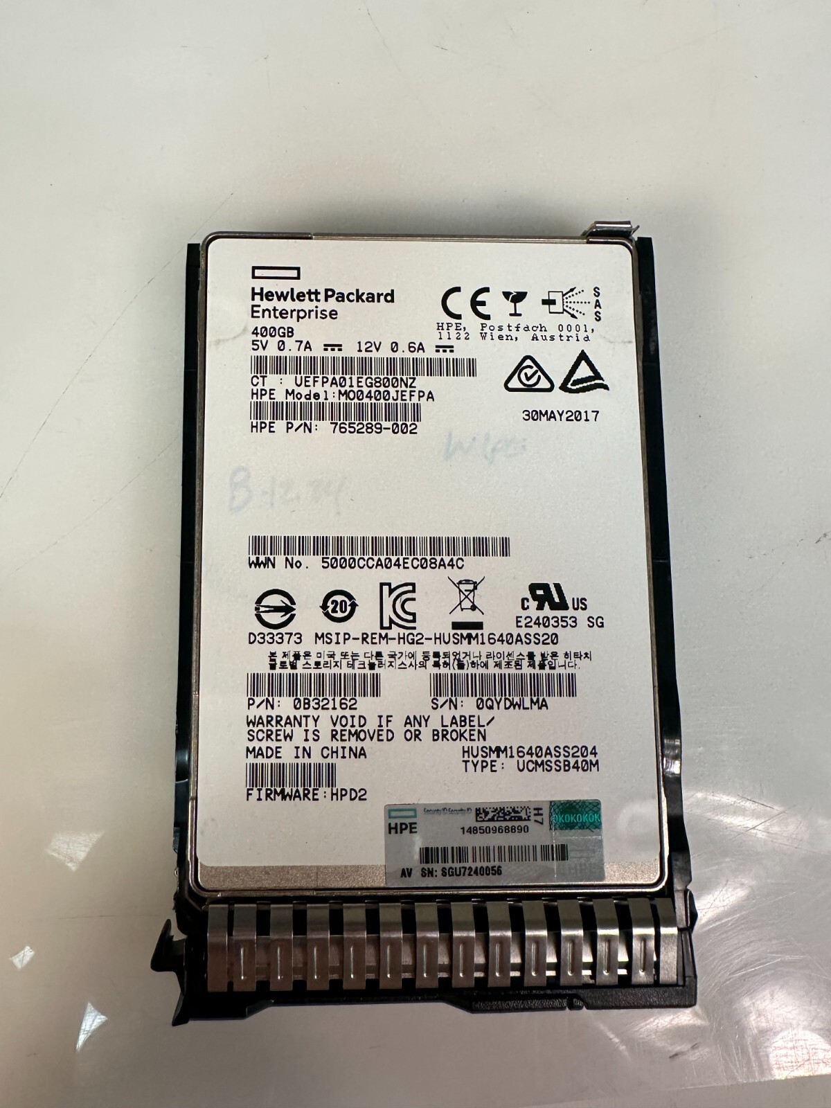 HP 802907-001 400GB SAS 12G SFF SSD – 802582-B21, 802599-001