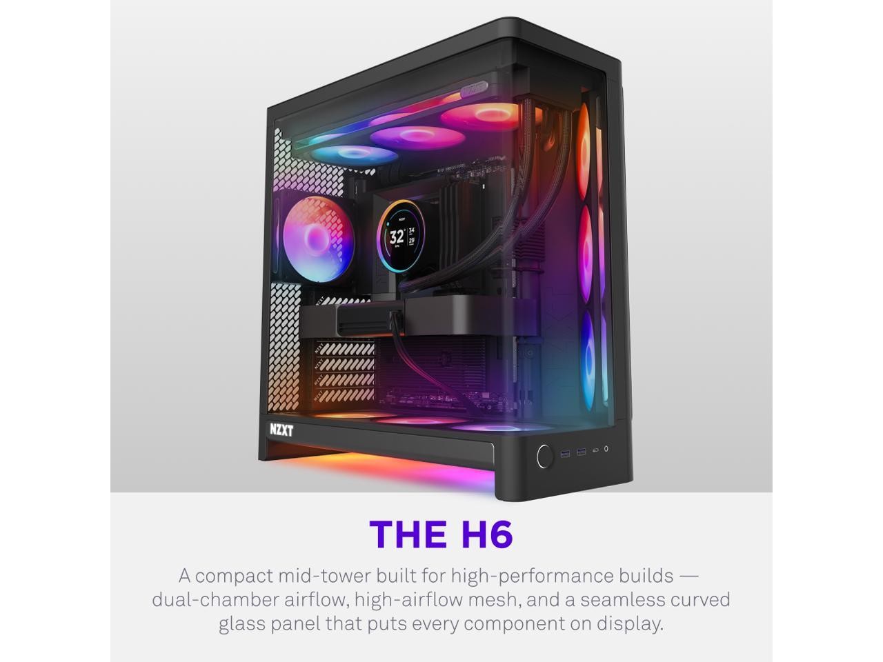 H6 (2026) Compact Dual-chamber ATX Case All Black