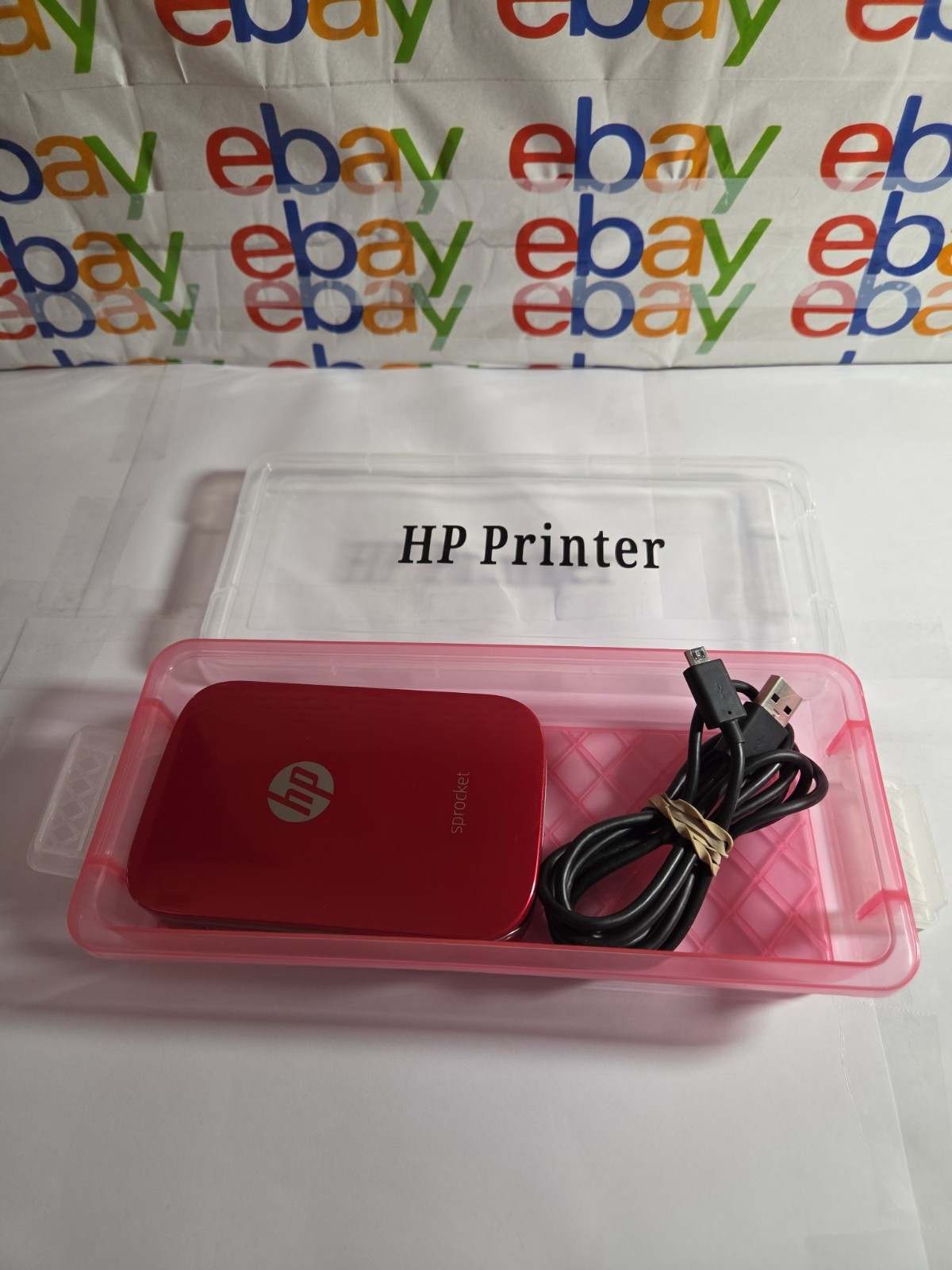 HP Sprocket Portable Zink Digital Photo Printer, Color Output, Red – *Tested*