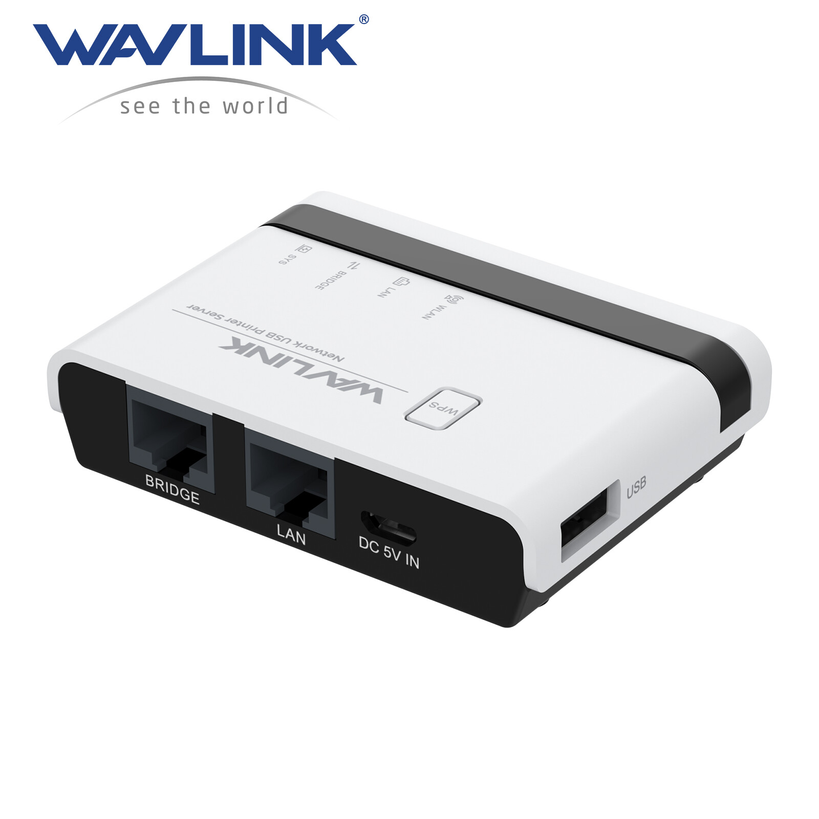 USB Wireless Print Server Standalone WiFi Print Server w/10/100Mbps LAN/Bridge