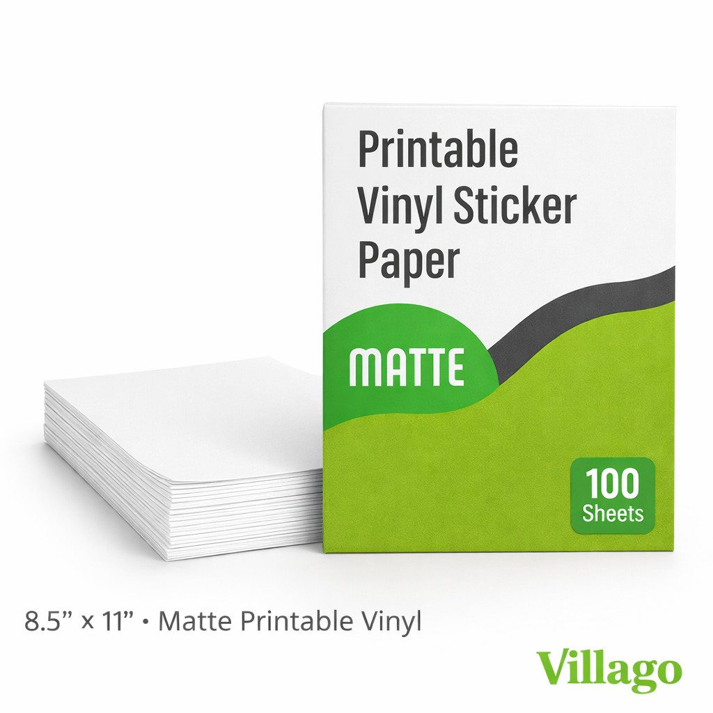 500 Sheets Matte Printable Vinyl Sticker Paper 8.5×11 Inkjet Laser Bulk Pack