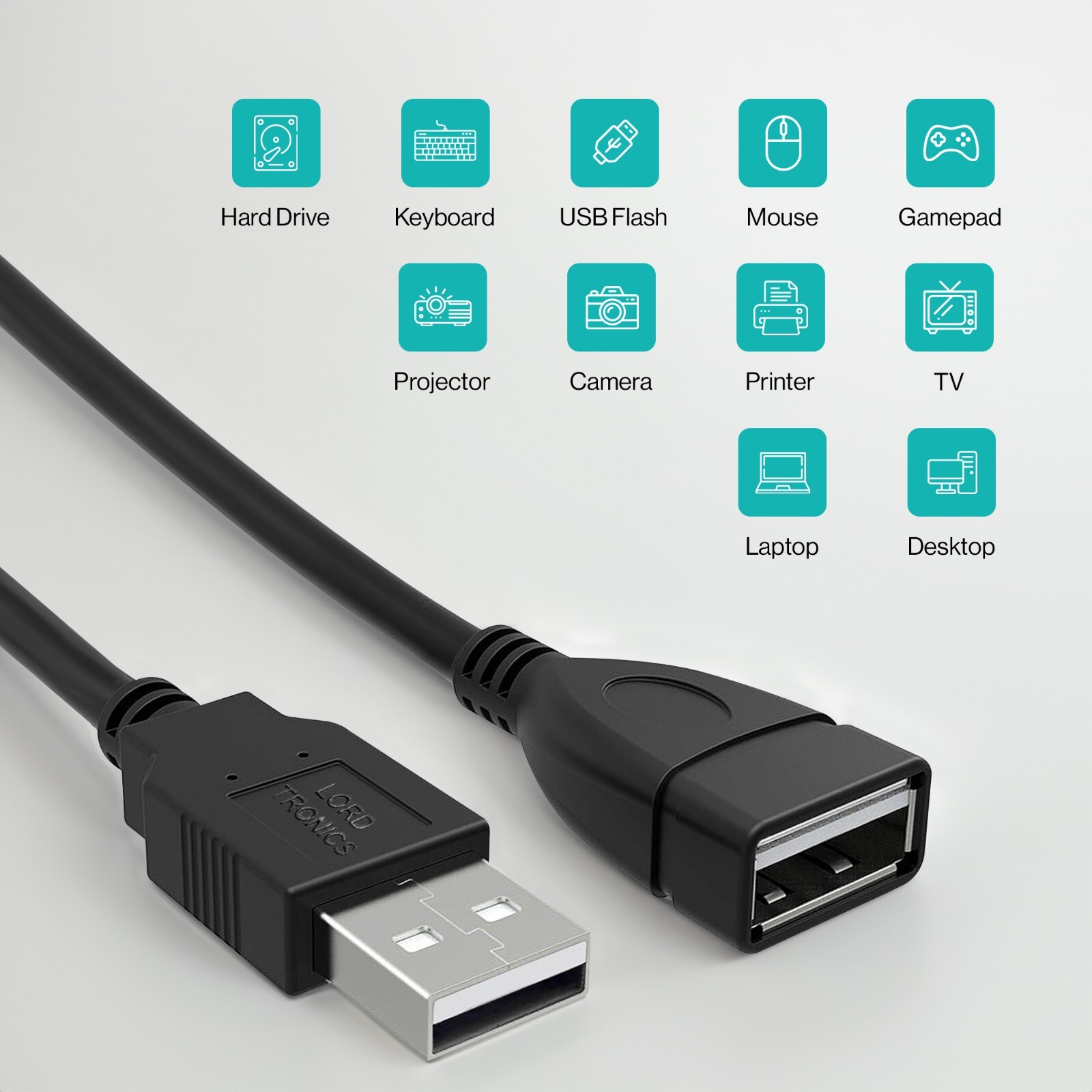 USB Extension Cable USB A to USB A Male to Female Extender Long Cord 3-10FT Lot
