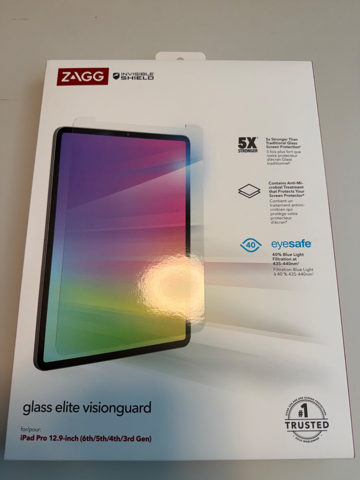 Logitech Combo Touch Keyboard Case for 12.9″ Apple iPad Pro 5th Gen. Zagg Glass