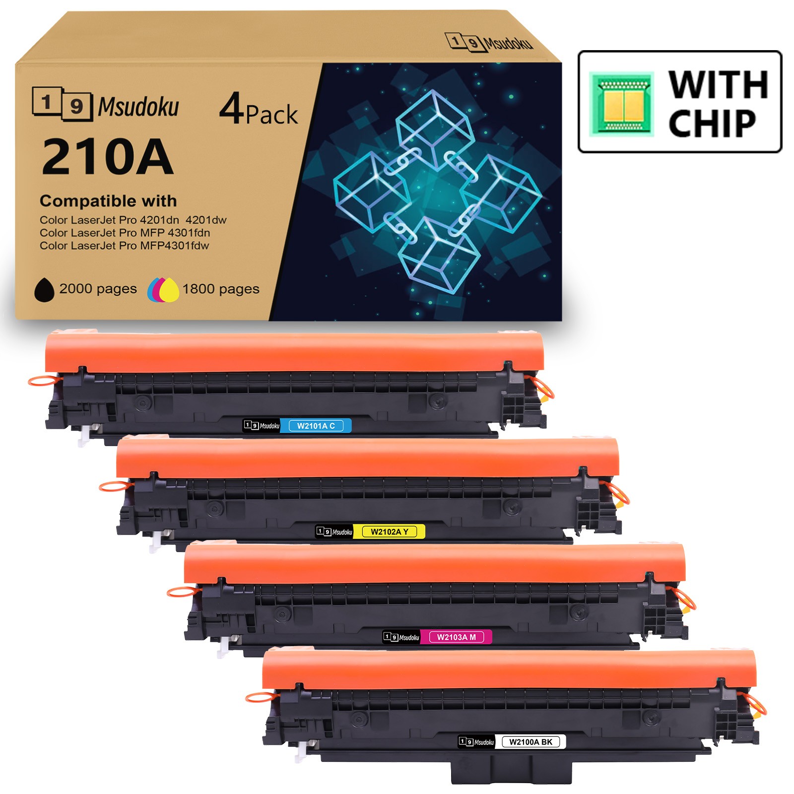 W2100A 210A W2100X 210X Toner for HP 4201dn 4201dw MFP 4301fdn 4301fdw With Chip