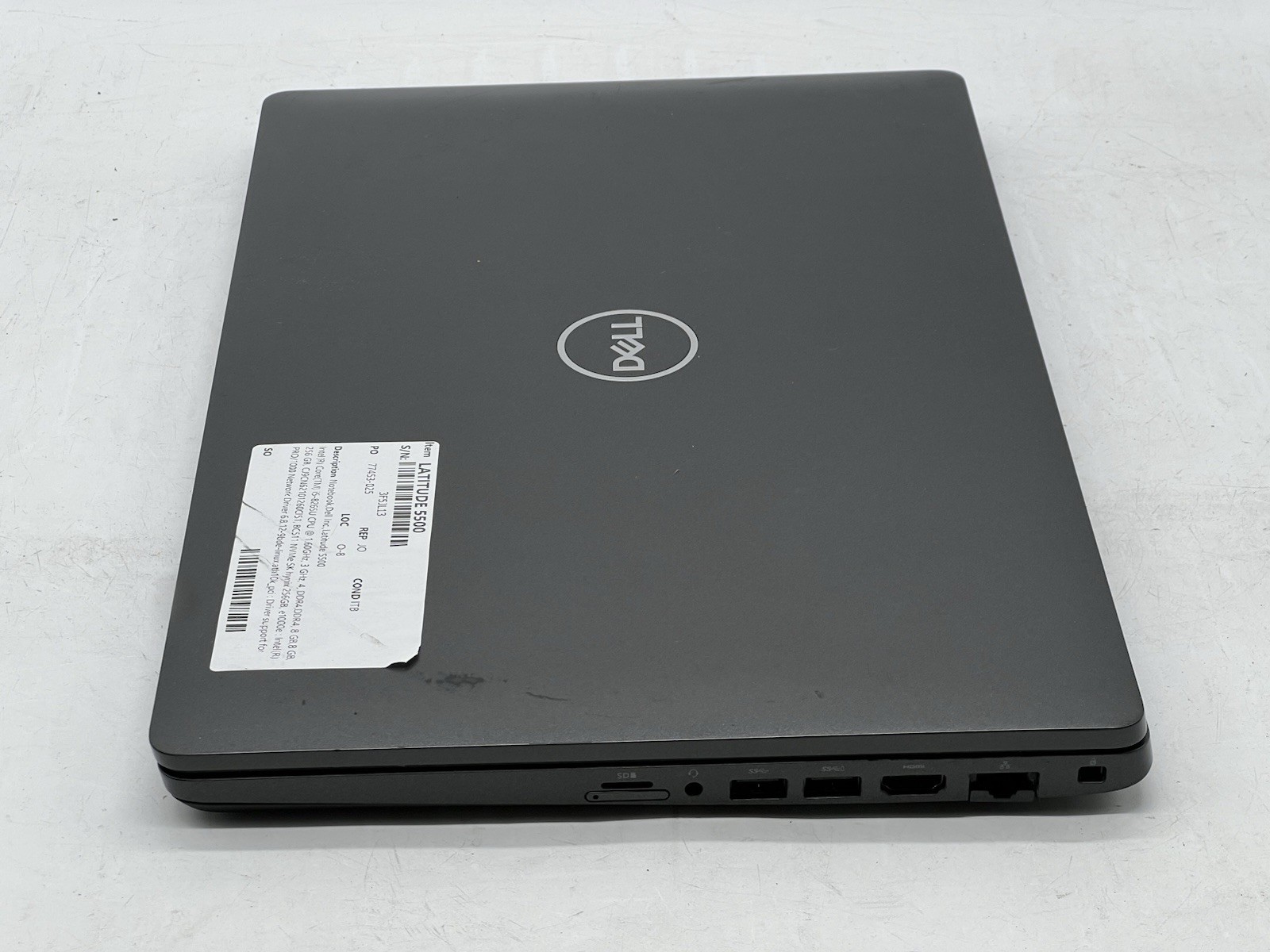 Dell Latitude 5500, i5-8265U, @ 1.60GHz, 16GB RAM, 256GB NVMe, No OS , w/Charger
