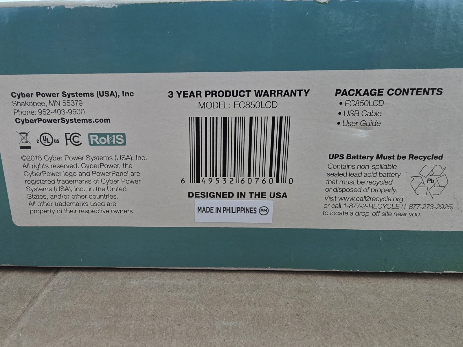EC850LCD Ecologic UPS Battery Backup and Surge Protector, 850VA/510W, 12 Outl…