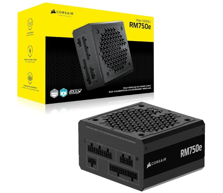 Corsair RM750e (2025) Fully Modular 750W Power Supply , Cables Included, Black