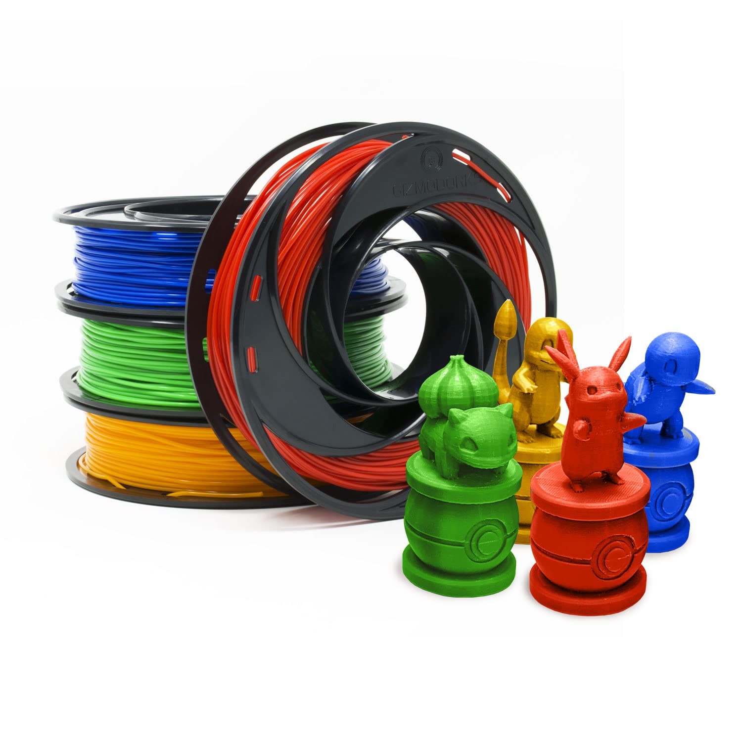 Gizmo Dorks PLA Filament for 3D Printers 1.75mm 200g, 4 Color Pack Multicolor (O