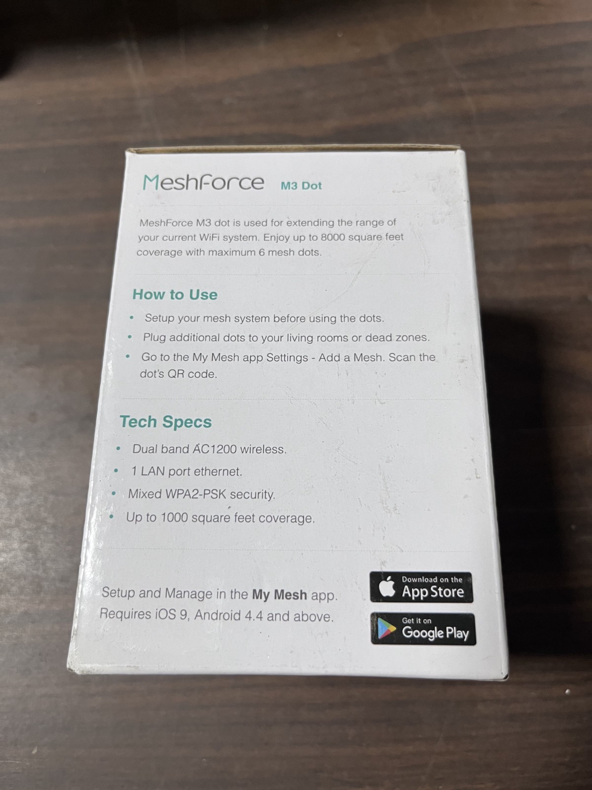 MeshForce M3 Dot Wall Plug WiFi Extender, Works with MeshForce M1 and M3