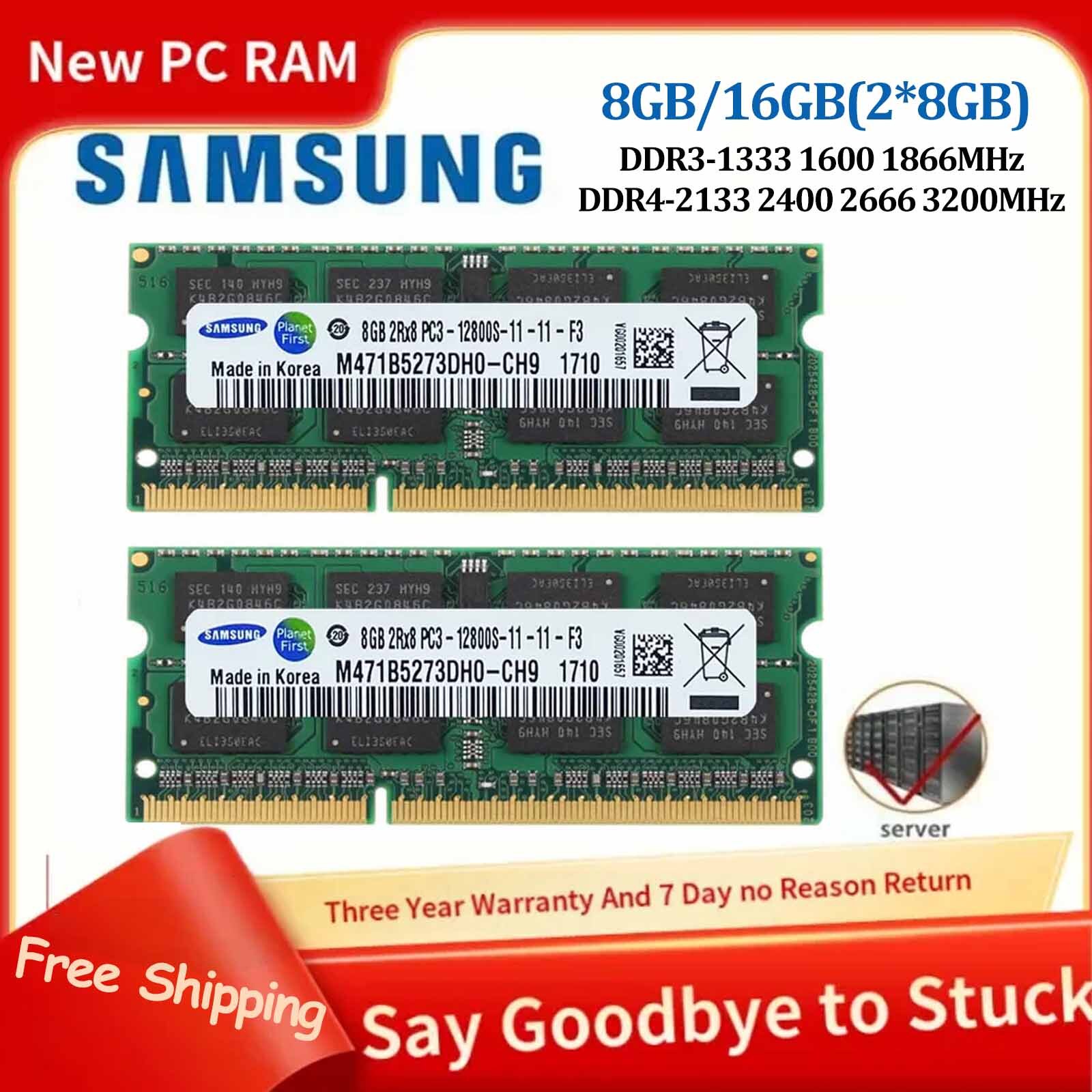 Samsung Memory Desktop RAM DDR3/DDR4 8GB 1600 1866 2133 2400 PC Gaming DIMM Lot