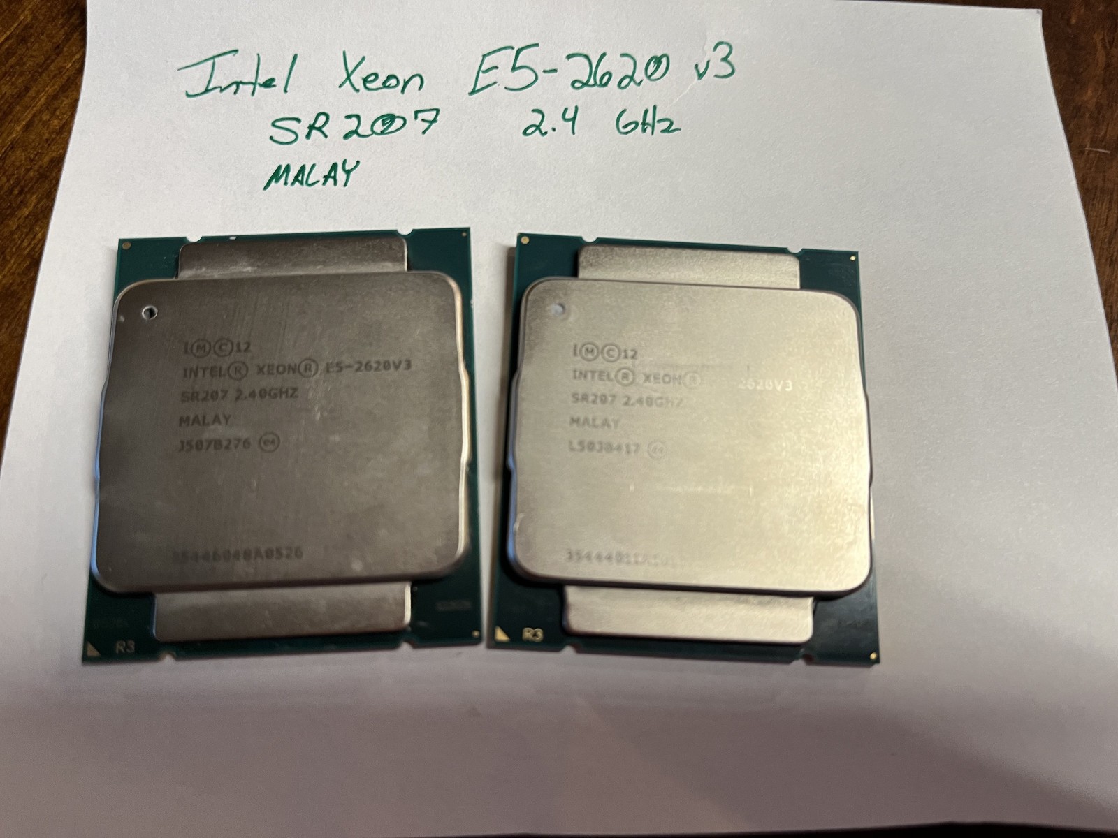 Matchingn Pair Intel Xeon 6 Core E5-2620 V3 15M Cache 2.40GHz Processor (SR207)