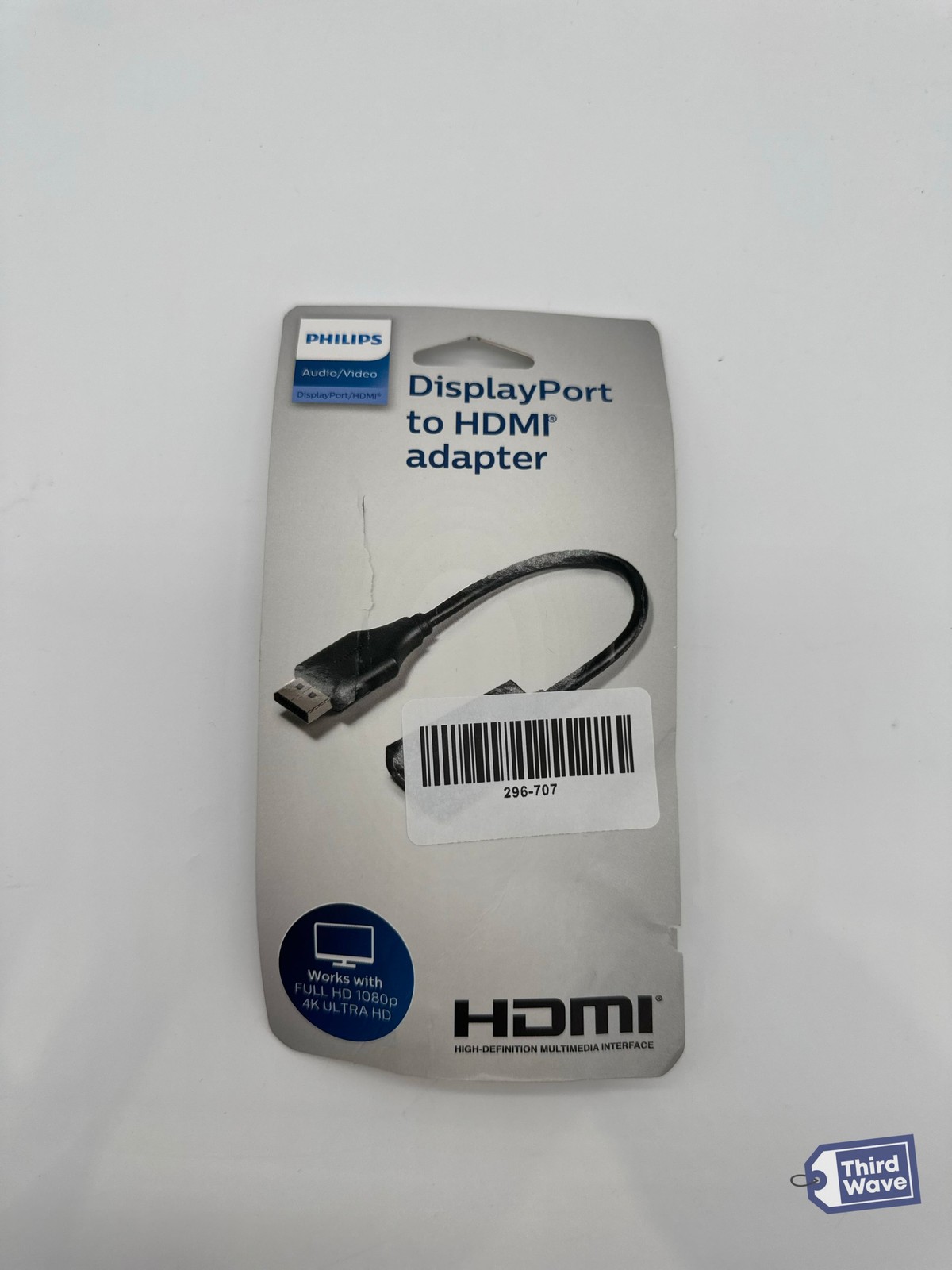 Philips DisplayPort to HDMI Adapter 4K 1080p Unidirectional Black