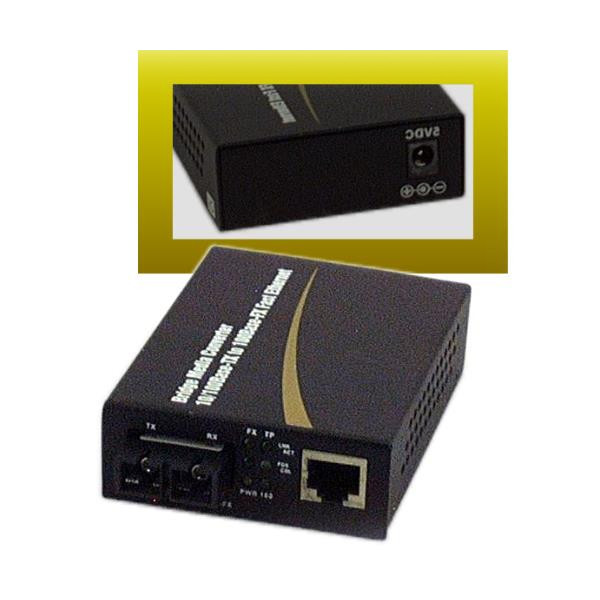 Ethernet Media Converter RJ45 to Fiber Optic Single Mode SC 60 Kilometer FDX