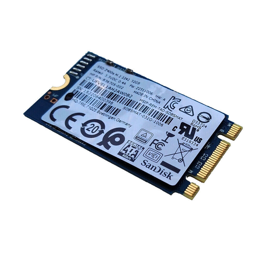 SanDisk 32GB Z400s 42mm 2242 M.2 SATA 3.2 6Gb/s OEM SSD SD8SMAT-032G-1006