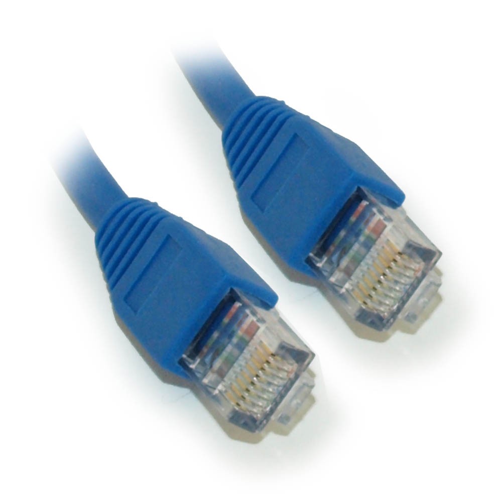 25ft Cat5E Ethernet RJ45 Patch Cable Stranded Snagless Booted BLUE