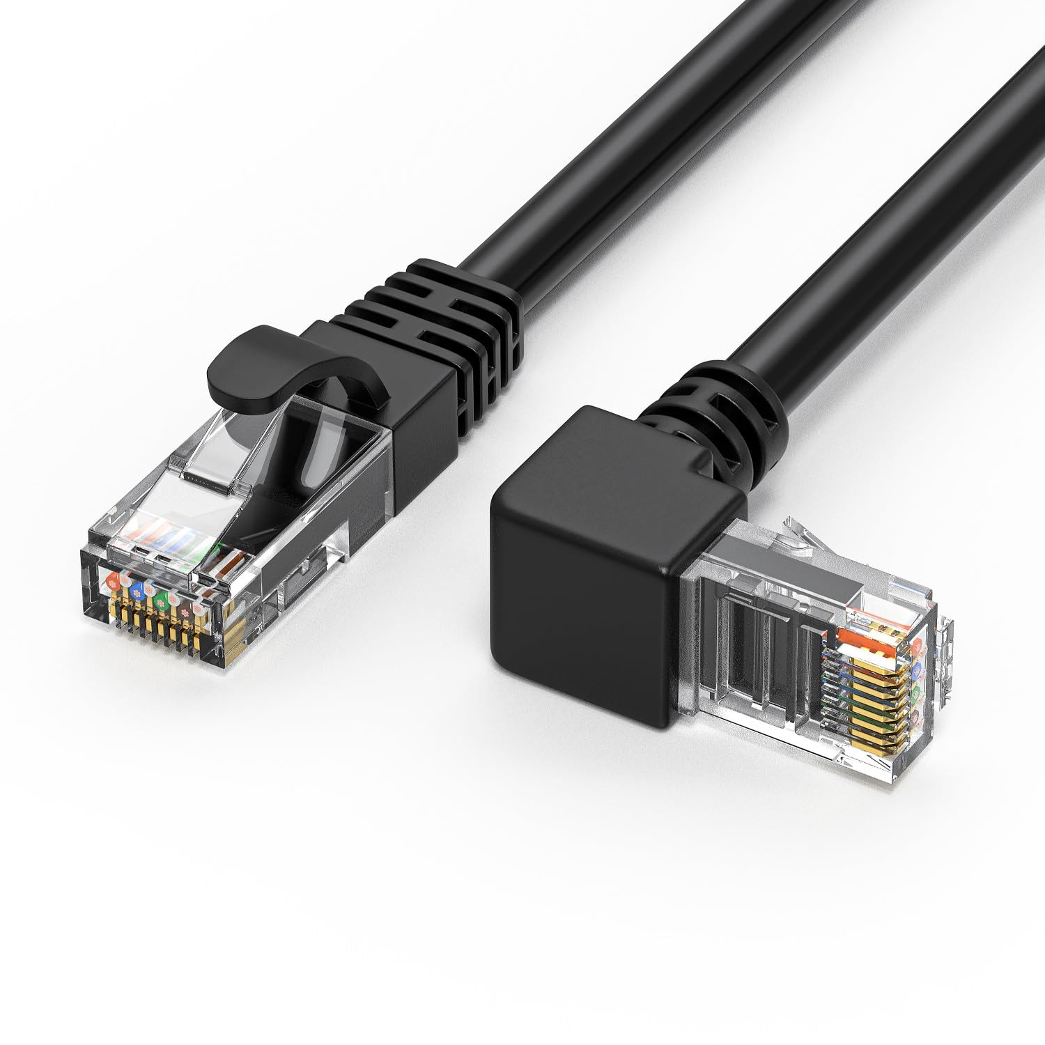 90 Degree Cat6 Ethernet Cable 10 FT UPangle Gigabit RJ45 250MHz 1Gbps