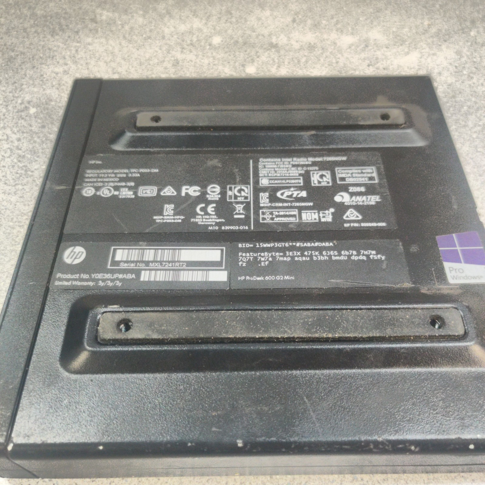 HP ProDesk 600 G2 DM Desktop i7-6700T 16GB RAM 256GB SSD Win 11 NO ADAPTER USED