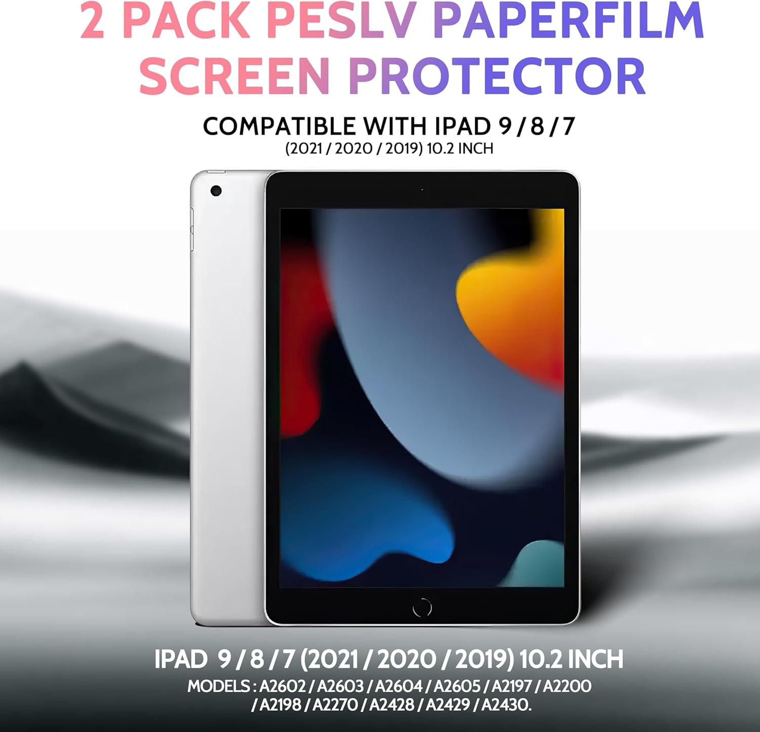 2 Pack Like Paper Screen Protector for iPad 9th/8th/7th 10.2”(iPad 7/8/9th）