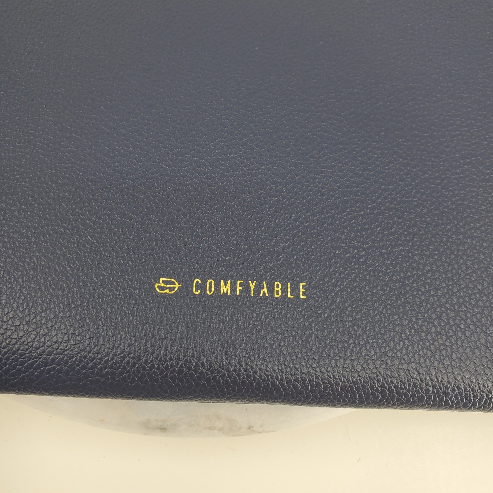 Comfyable Navy Blue Faux Leather 13 inch Laptop Sleeve Zipper Case Minimalist