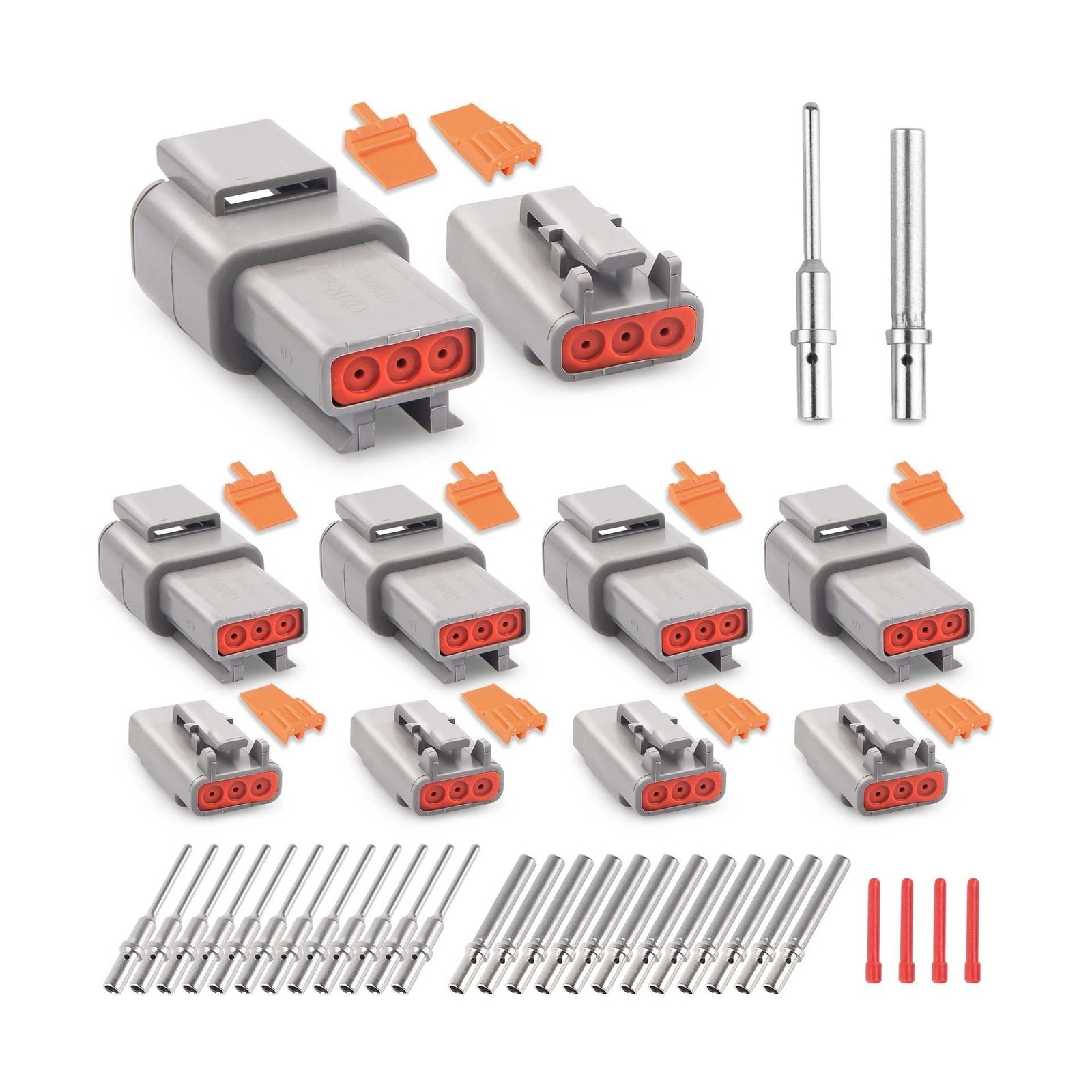 JRready Deutsch DTM 3 Pin Connectors 4 Kits, Waterproof Electrical Wire Conne…