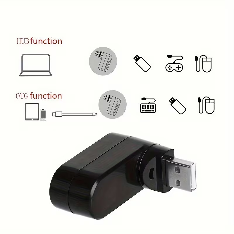 2× USB 3.0 3-Port Hub Rotatable Laptop Multi HUB Splitter Expansion Universal US