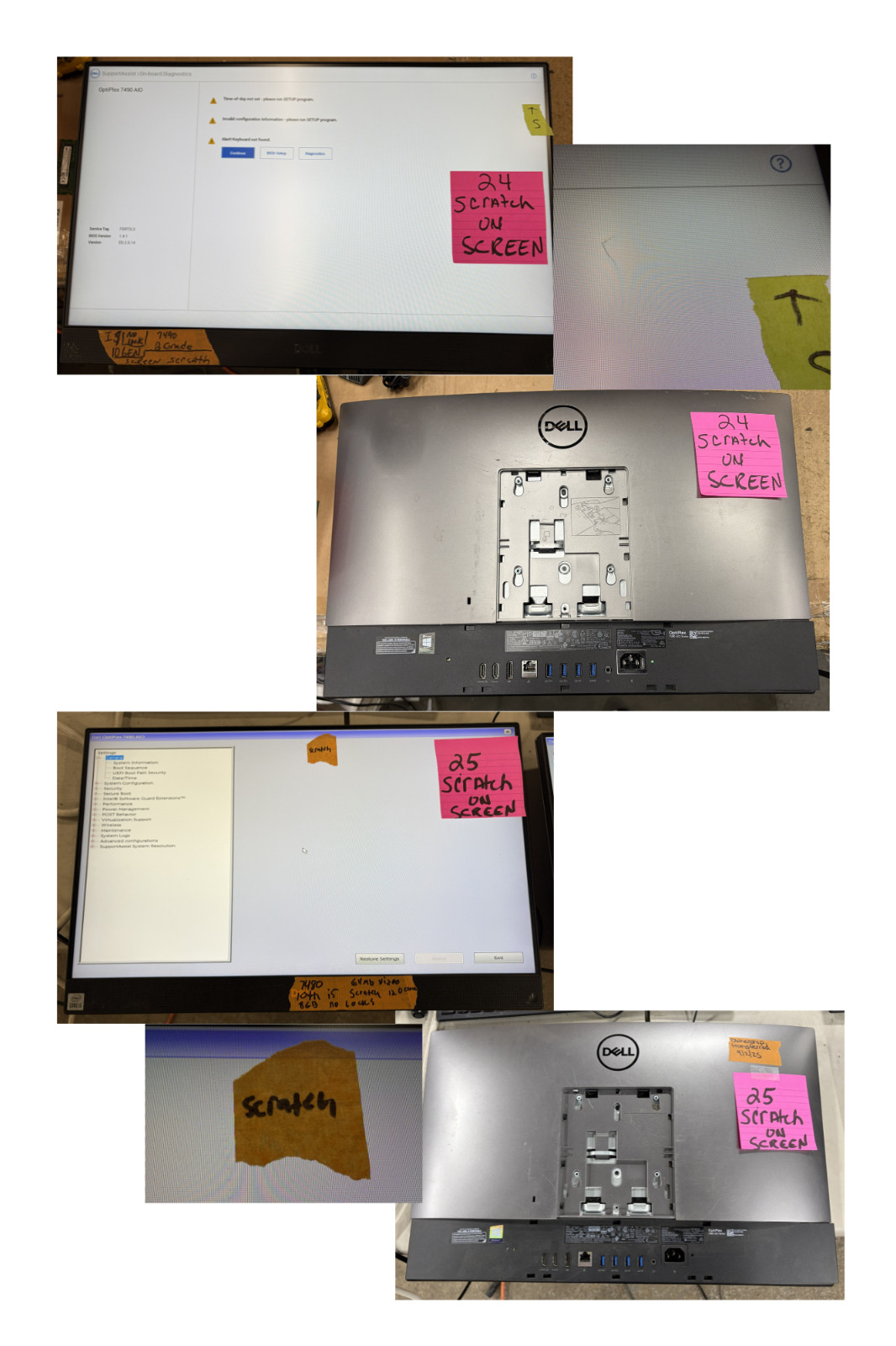 Lot of 27 Dell Optiplex 7460/70/80/90 AIO 8GB RAM i5 8th, 9th, 10th Gen No HDD